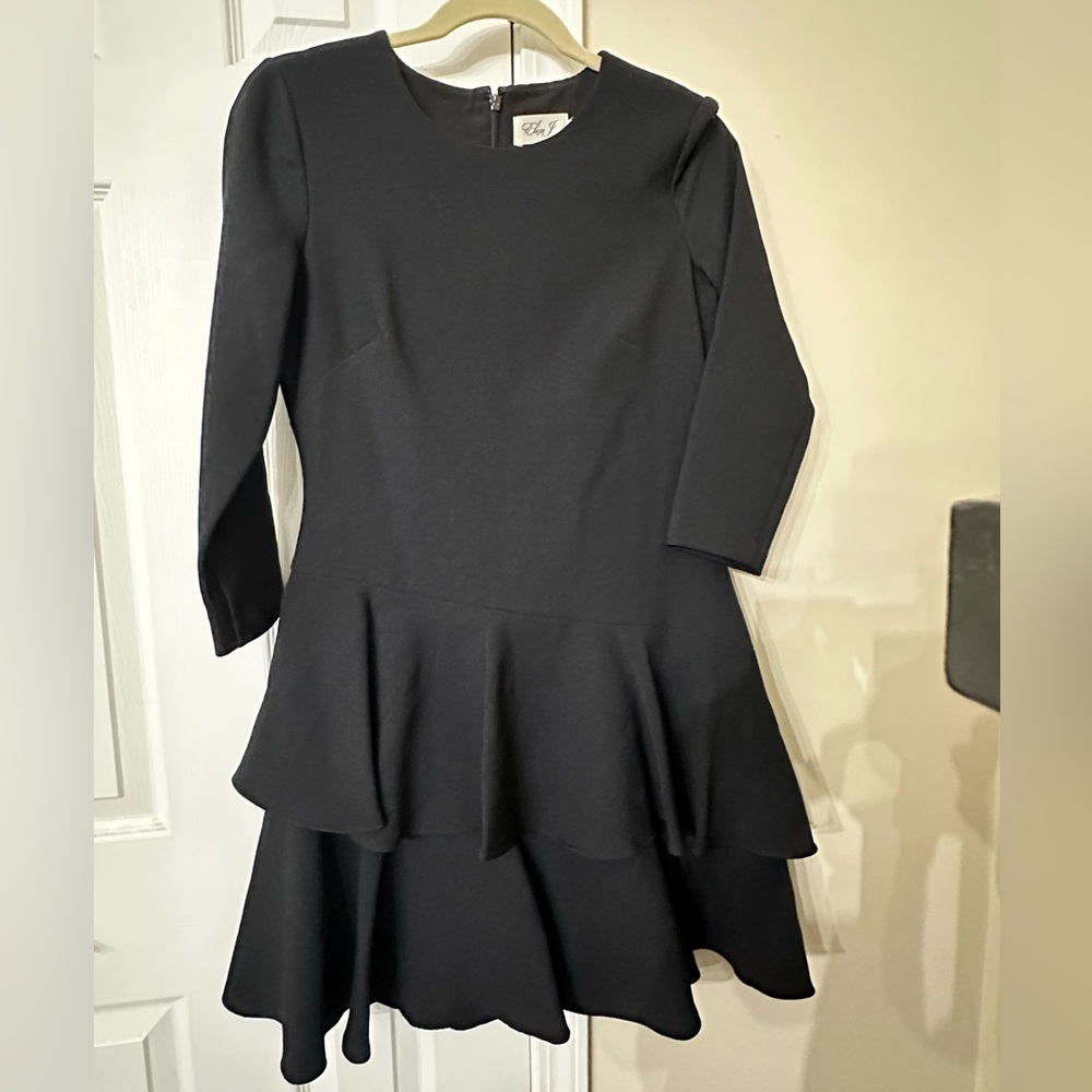 Eliza J Black Long Sleeve Ruffle Dress